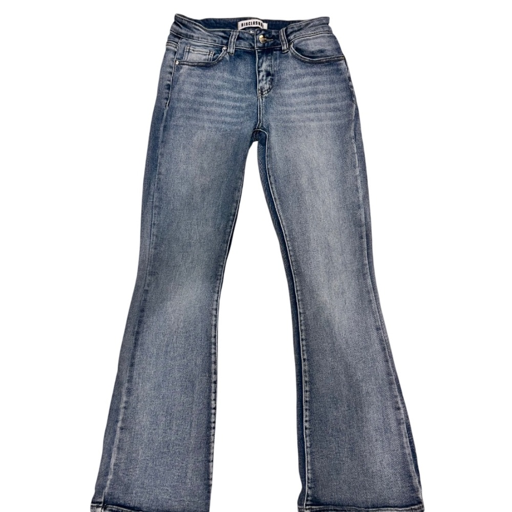 Classic Blue Boot Cut Jeans with Authentic Fading